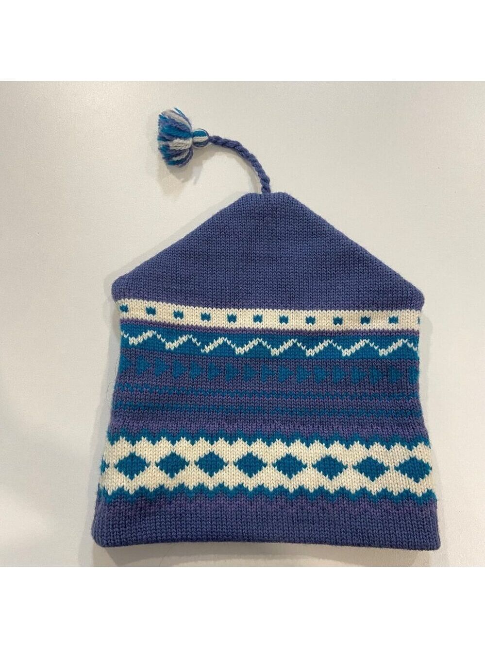 Orage 100%Wool Beanie Slouchy Tassel Fair Isle Knit Streetwear unisex Winter Hat - Picture 8 of 14